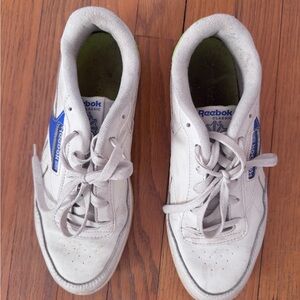 Reebok White Sneakers with Blue Logo Accents